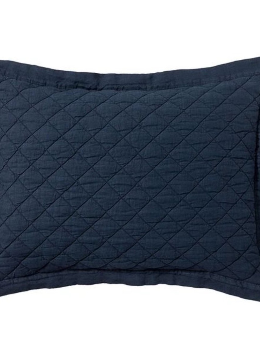 NWT Pottery Barn Belgian Flax Linen King Sham Midnight Navy Blue